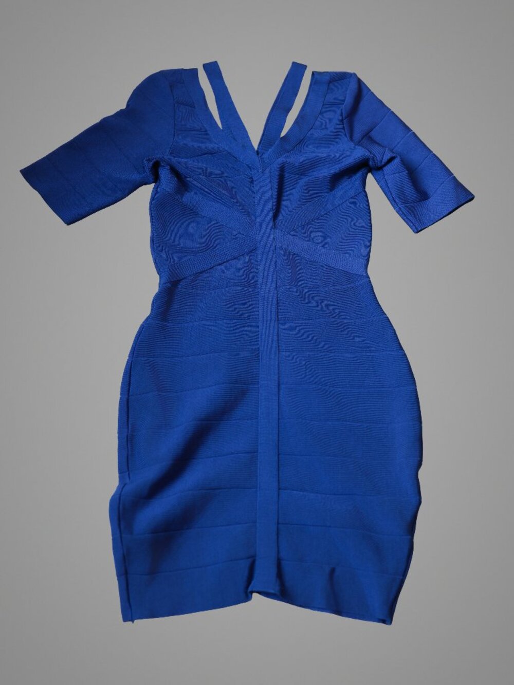 VENUS Royal Blue Bandage Bodycon Mini Dress Cutout V-Neck | Small